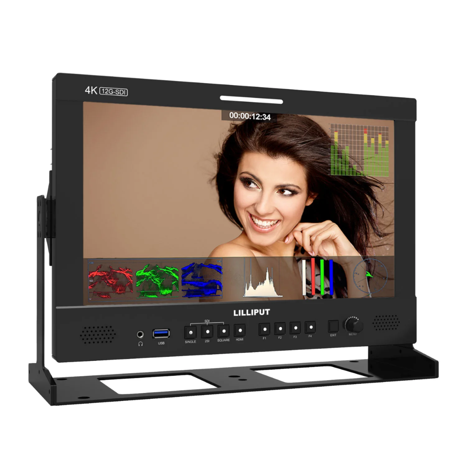 Новый 13,3-дюймовый 4K 12G SDI IPS HDR монитор для студийной трансляции с оптоволоконным подключением, встроенными динамиками, поддержкой V-lock аккумуляторов и световой стойкой