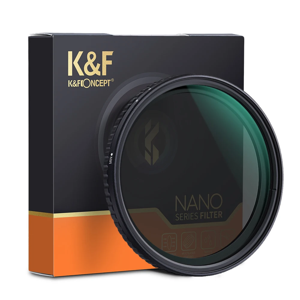 

K&F Concept Variable ND Filter ND8-ND128 VND Lens Filter 49mm 52mm 67mm 77 82mm Neutral Density Filter No X Spot for Camera Lens