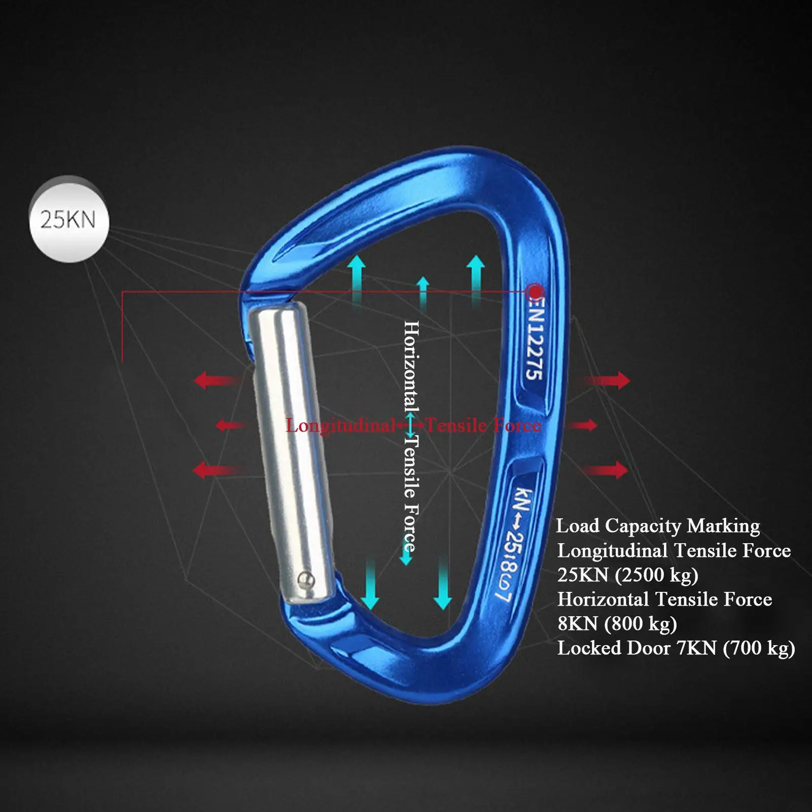 อุปกรณ์คาราไบเนอร์สำหรับปีนเขาแบบควิกดรอว์ สำหรับการปีนเขาและการผจญภัยกลางแจ้ง แคมป์ปิ้ง เดินป่า และการเดินทาง