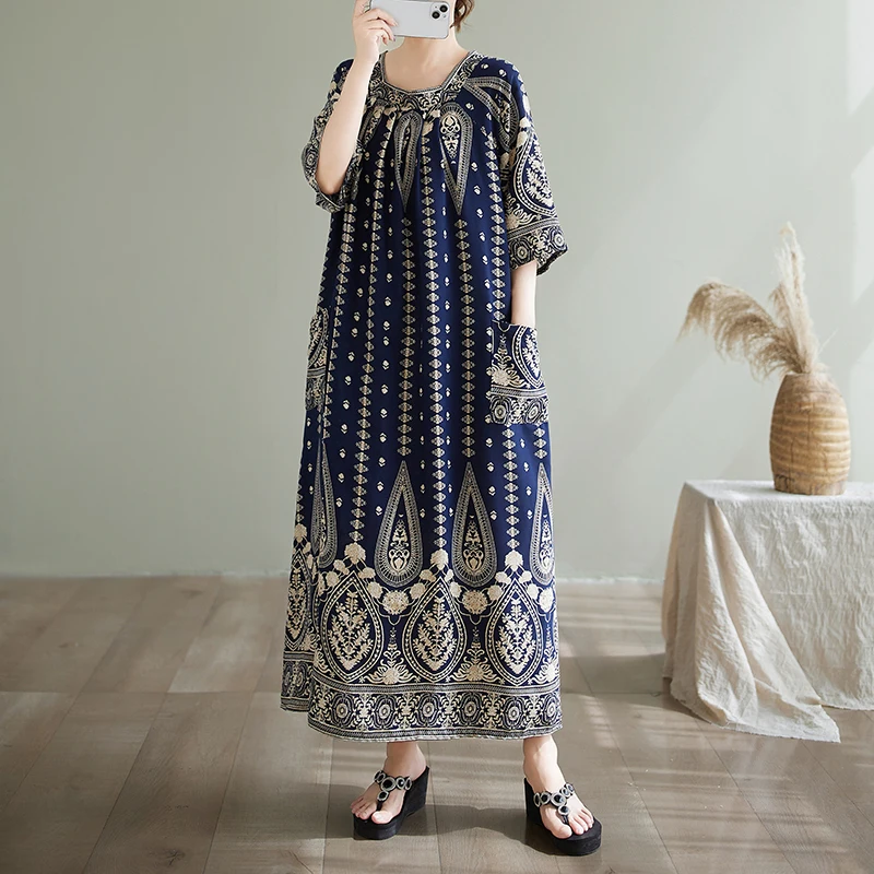 

Для похудения Mommy Sle длиной до колена, женские Dr, новые, большие размеры, художественные, круглые, из хлопка, свободные, с цветочным принтом, скрывающие мясные совы...