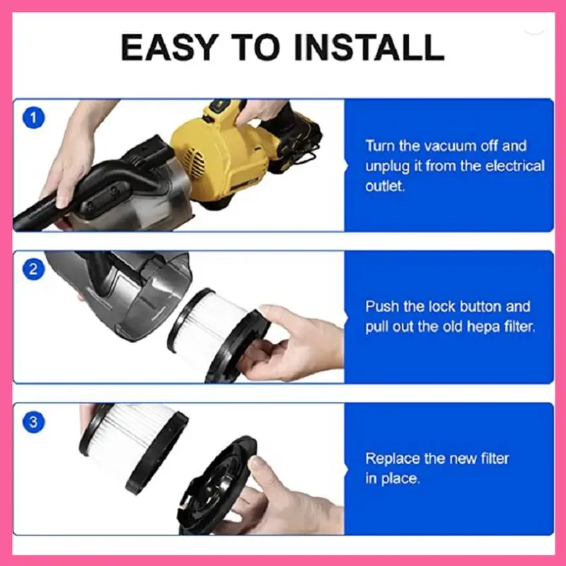 

HOT-Replacement Accessories For Dewalt DCV501HB 20V DCV5011H Cordless Handheld Vacuum, With Black Gasket, Compared To Part DCV50