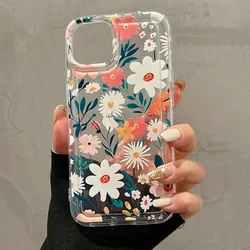 Trendy Hot selling Colorful Flowers TPU Phone Case for iPhone 15 Plus 14 13 Pro 12 11 Pro Max Clear Case Shockproof Case