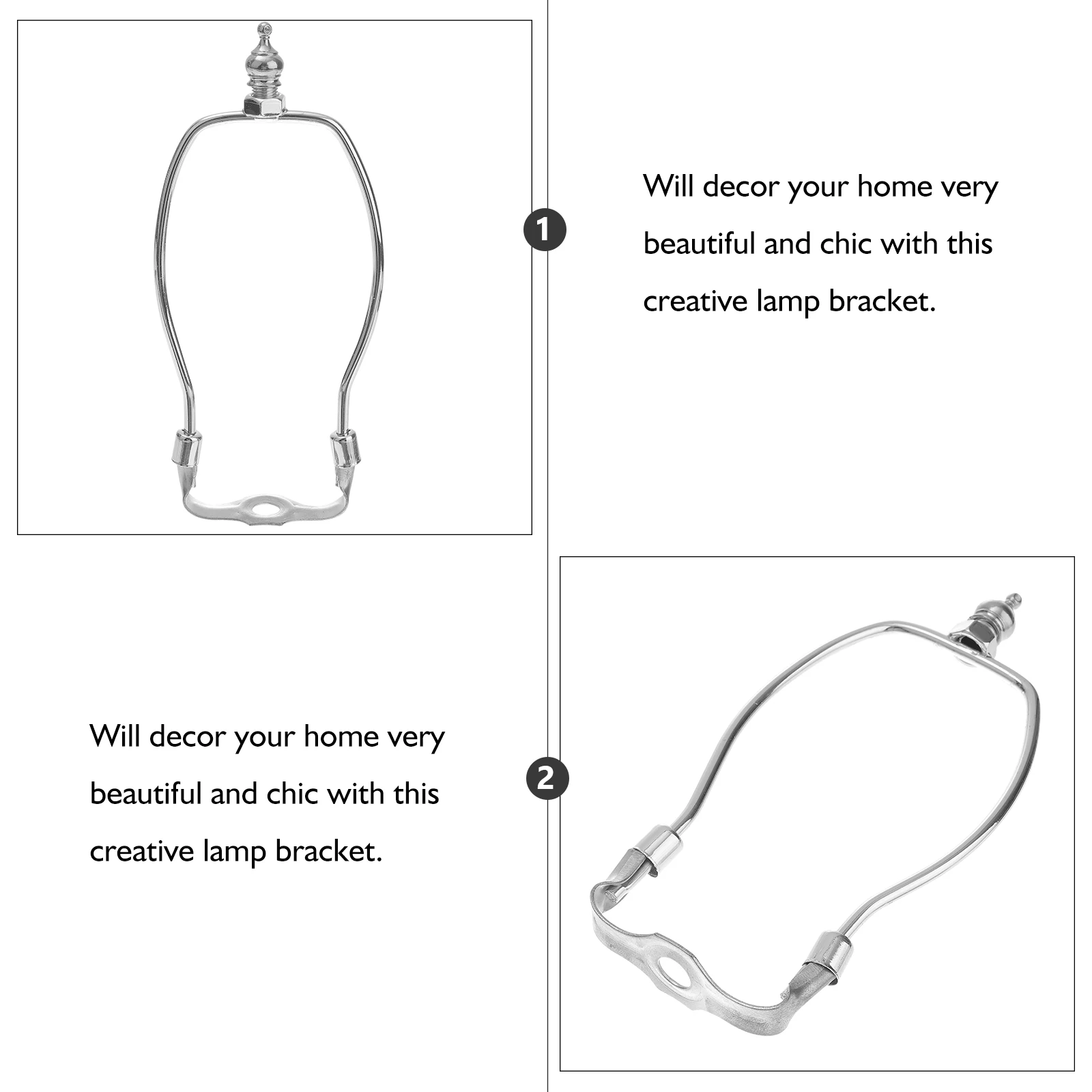 

2 set Metal Lamp Harp 9 Inch Chrome Finish Rustproof Durable Lamp Shade Holder For Table Floor Lamps Lighting Accessories