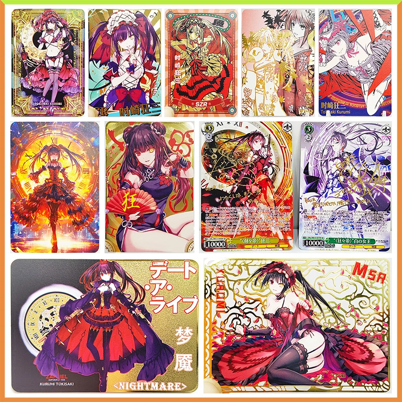 

Anime Goddess Story DIY ACG Laser Metal Card Tokisaki Kurumi Toys for boys Collection Game Cards Christmas Birthday Present