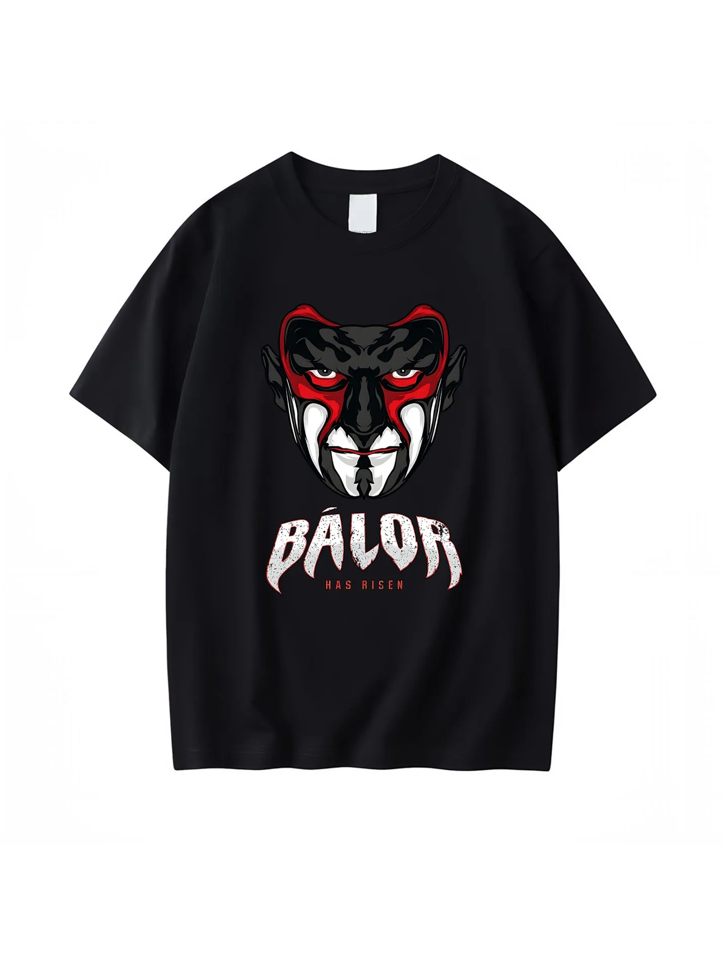 Camiseta de manga corta de algodón puro con estampado de Balor, el dios maligno mitológico, cuello redondo, estilo casual par...