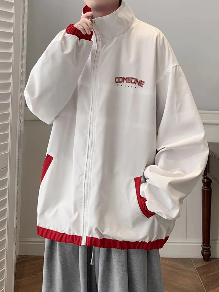 

Teenage Boys' Autumn Jaet Vintage Double-Sided Wear Design High Sensation American Sle Long Sve Zipper Flip-Collar Coat