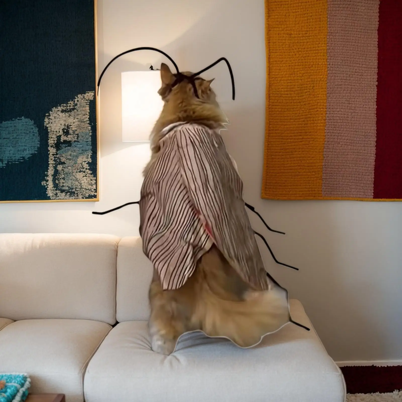 Cat Clothes Pet Apparel Dress Up Wings And Antenna Set Pet Supplies For Holiday Festival Party Decoration Outdoor Activities