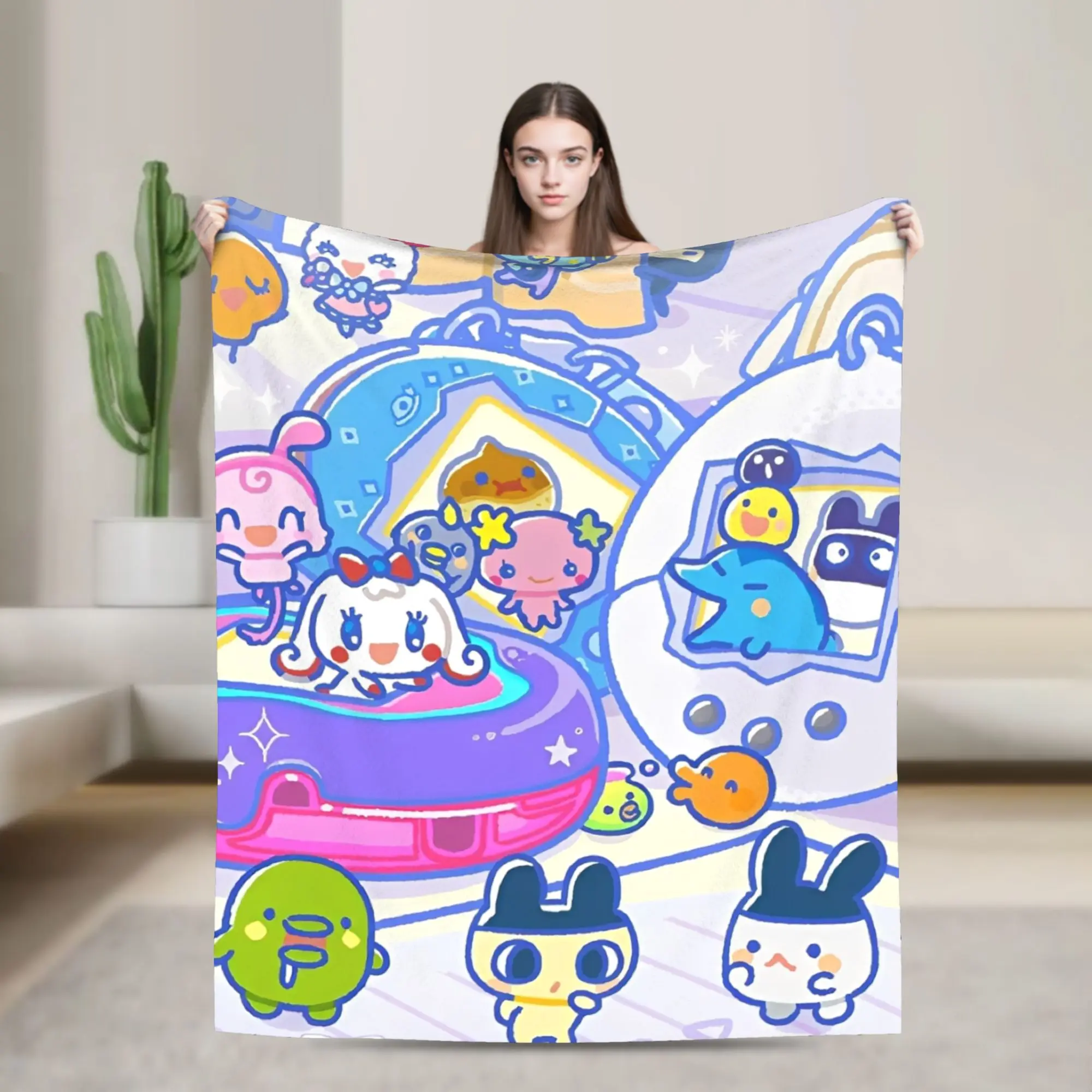 

Tamagotchis Digital Pet Blankets Warm Soft Plush Throw Blanket For Couch Chair Sofa Bed Travel Flannel Bedspread Bed Cover