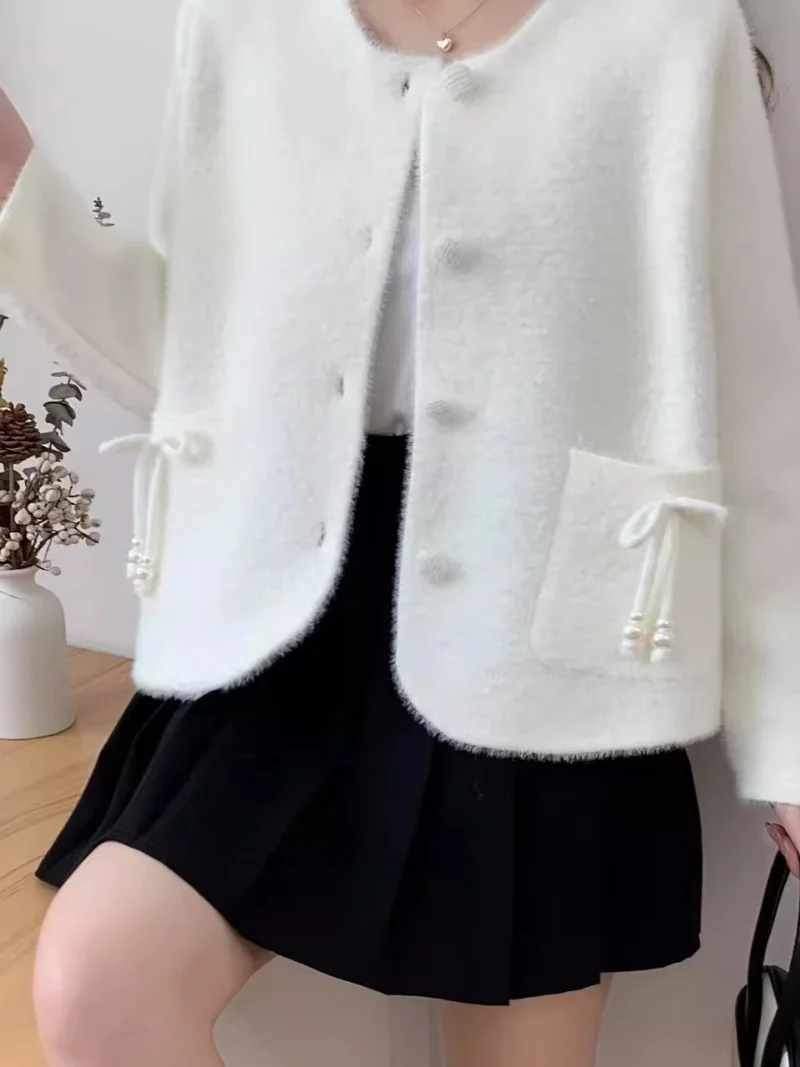 Veste pull de Style français pour femme, Cardigan court pour printemps, automne et hiver, haut polyvalent de Niche haut de gamme, nouvelle collection 2026