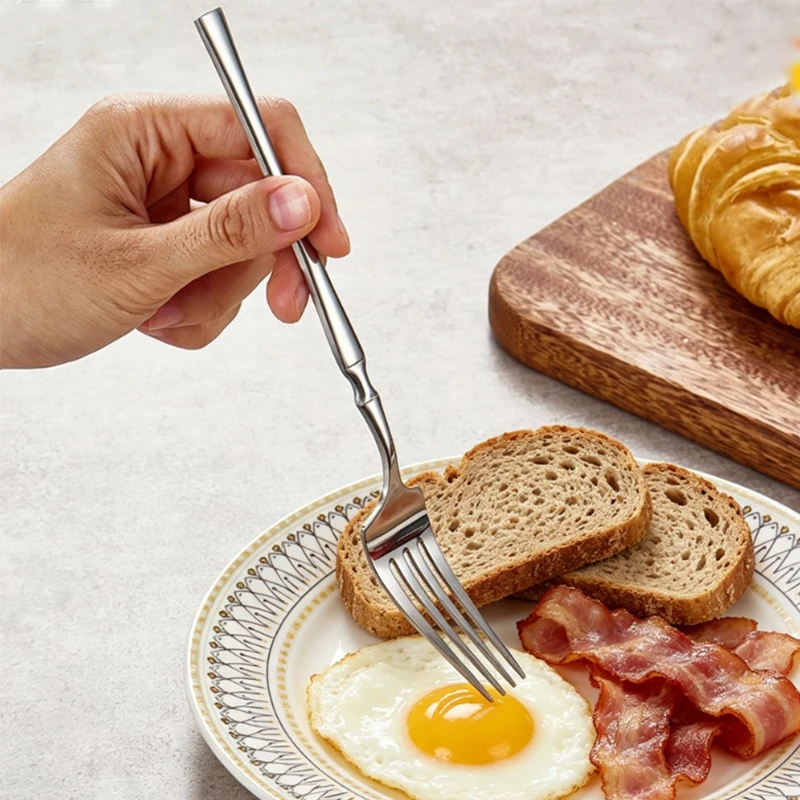 15pcs Stainless Steel Cutlery Set with Fashionable Waist Design, Ergonomic Cutlery Set with Knife, Fork and Spoon.