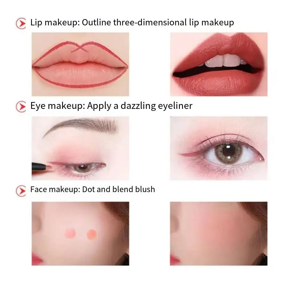 Naakt 6 Kleuren Dubbele Hoofd Lip Liner non-stick Cup Cosmetica 2 In 1 Lippenstift Waterdicht Langdurige Fluwelen lipliner Potlood Vrouwen