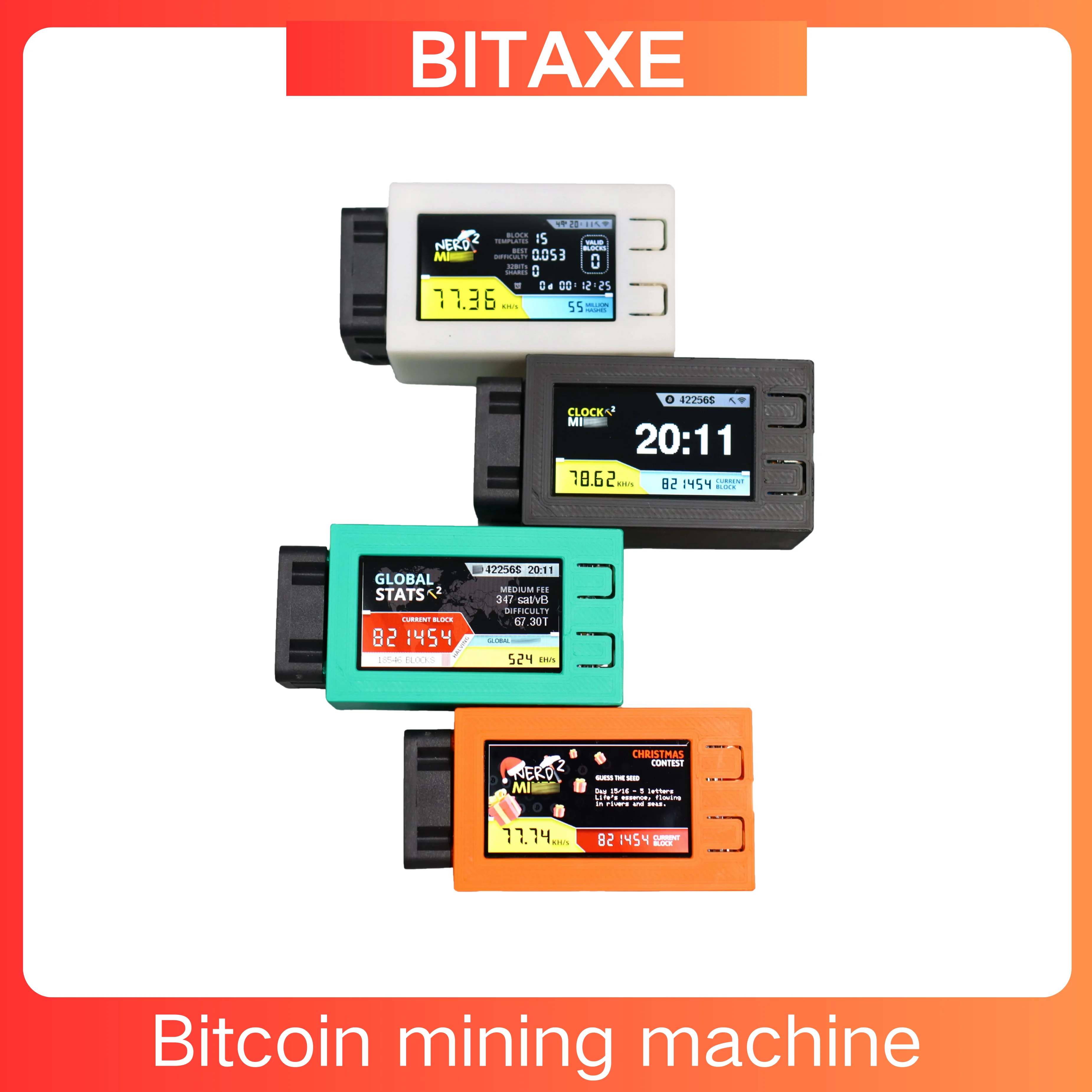 

Hot-Trending Nerdminer Pro 78KH/s BTC Lottery Miner-Colored Shell with Fan, Bitcoin-Dedicated High-Return Mining Tool