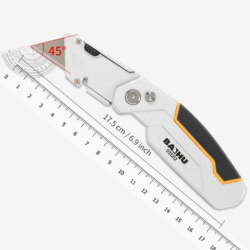 Çok fonksiyonlu maket bıçağı geri çekilebilir keskin kesim ağır çelik mola 18mm bıçak kağıt kesim elektrikçi profesyonel