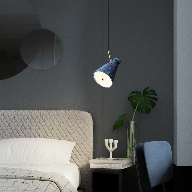 Nordic Terrazzo pendant lights Restaurant lamp Bedroom Bedside led hanging light modern Combination Of Small chandelier