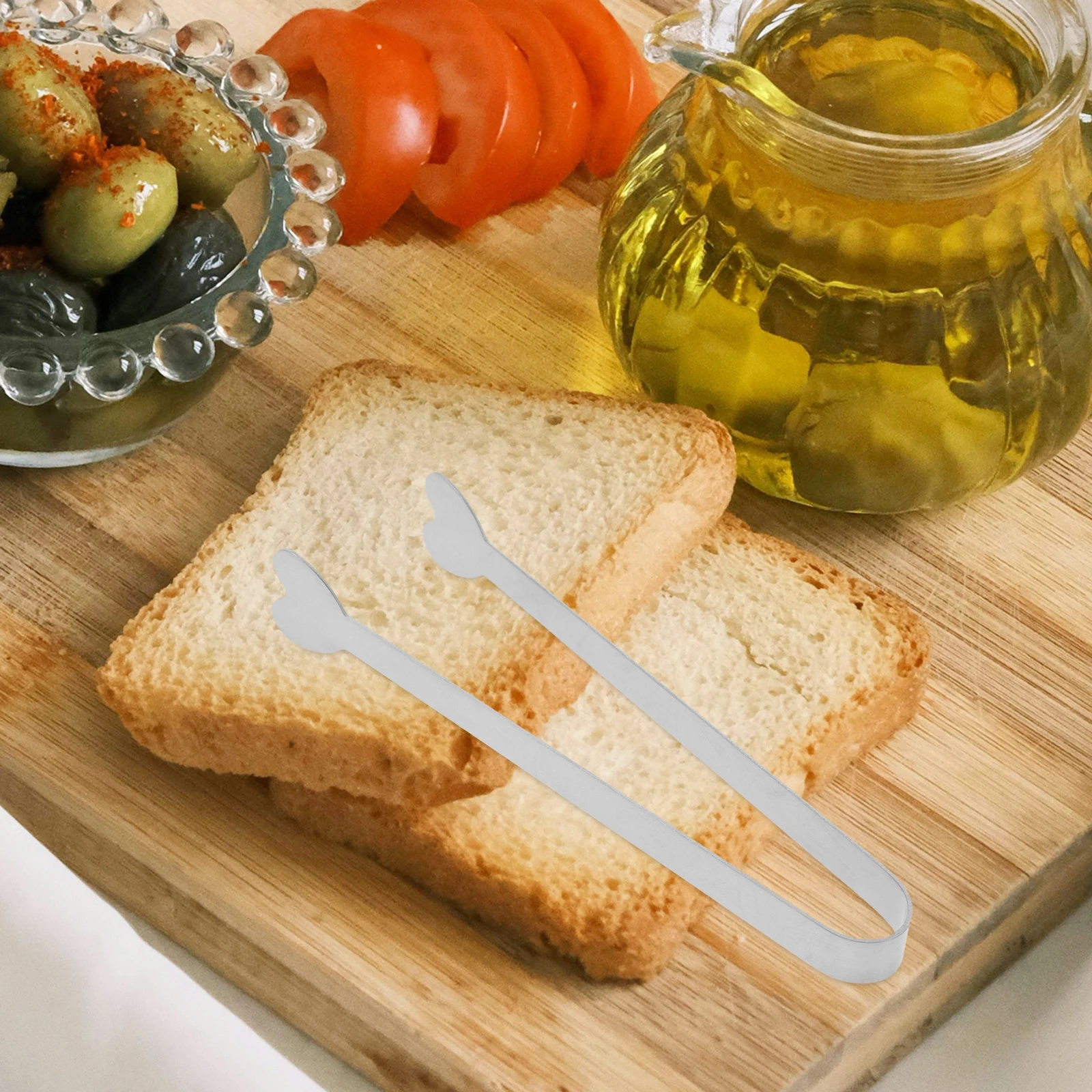 

Bread Clip Metal Tong Small Kitchen Tongs Food Ice Stainless Steel Appetizer Serving