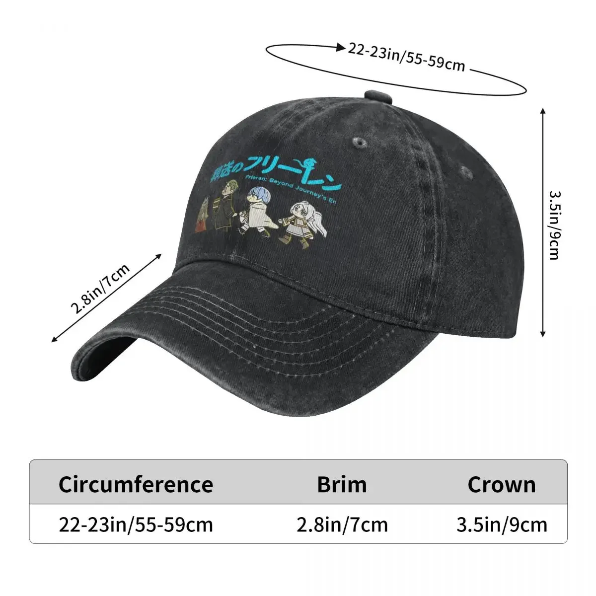 Classic Frieren Beyond Journey's End Baseball Cap Unisex Distressed Cotton Sun Cap Anime Girl Outdoor Running Golf Caps Hat