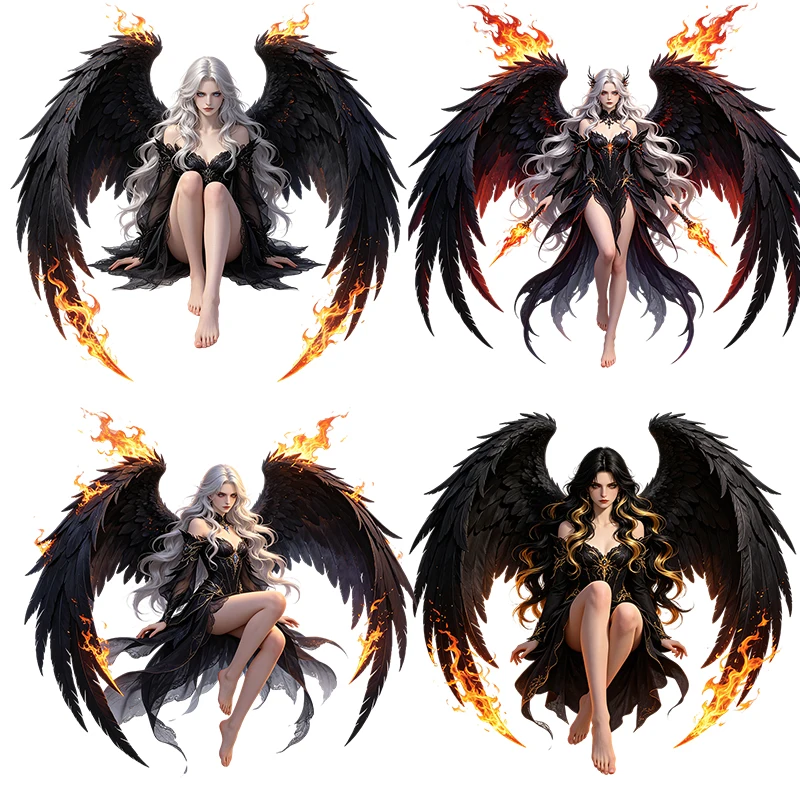 Three Ratels CAB99 Black Wing Girl Anime Wall Stickers for Home Decoration personalized Car decals