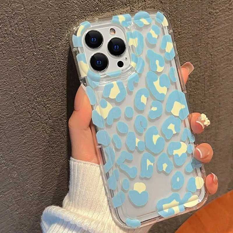 Stylowe etui na telefon Leopard Design z różowym wzorem do iPhone\'a 16 15 14 13 Pro Max 11 12 Mini SE2 7 8 Plus X XR XS Miękka przezroczysta obudowa