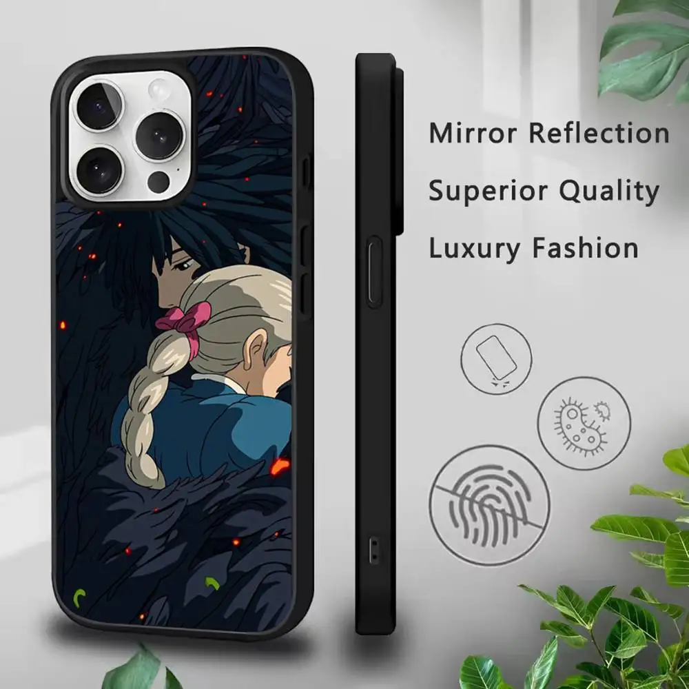 حافظة هاتف H-Howl Anime s-Sophie لهاتف iPhone 17,16,15,14,13,12,11,Pro,Max,Plus,Mini,SE4,E شحن لاسلكي مغناطيسي Magsafe