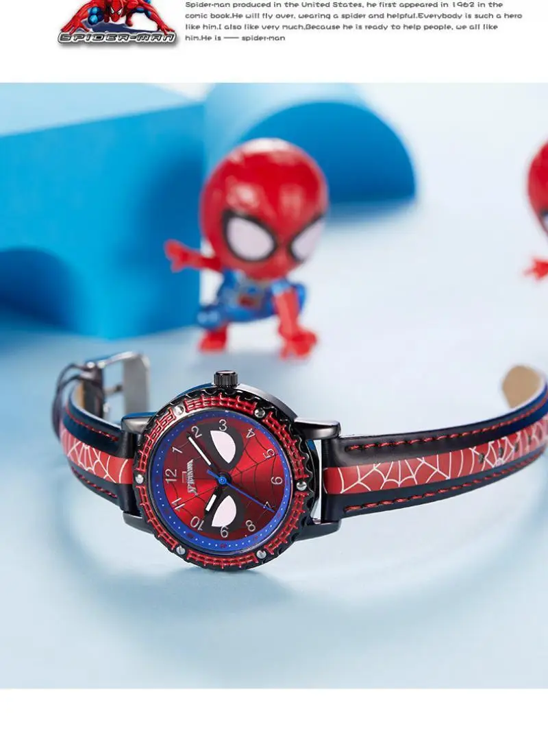 Cartoon Watch Boy Elementary School Spider-Man Waterproof Quartz Watch Glow-In-The-Dark Hands Boy Watch Children's Gift