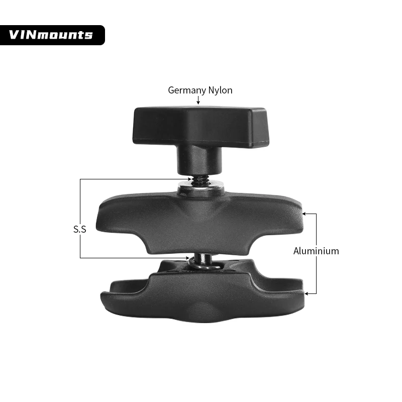 

Композитный кронштейн VINMounts с двойным гнездом, короткий кронштейн, совместимый с шаровыми компонентами размером C 1,5 дюйма, алюминиевая конструкция VIN-C-8.7A