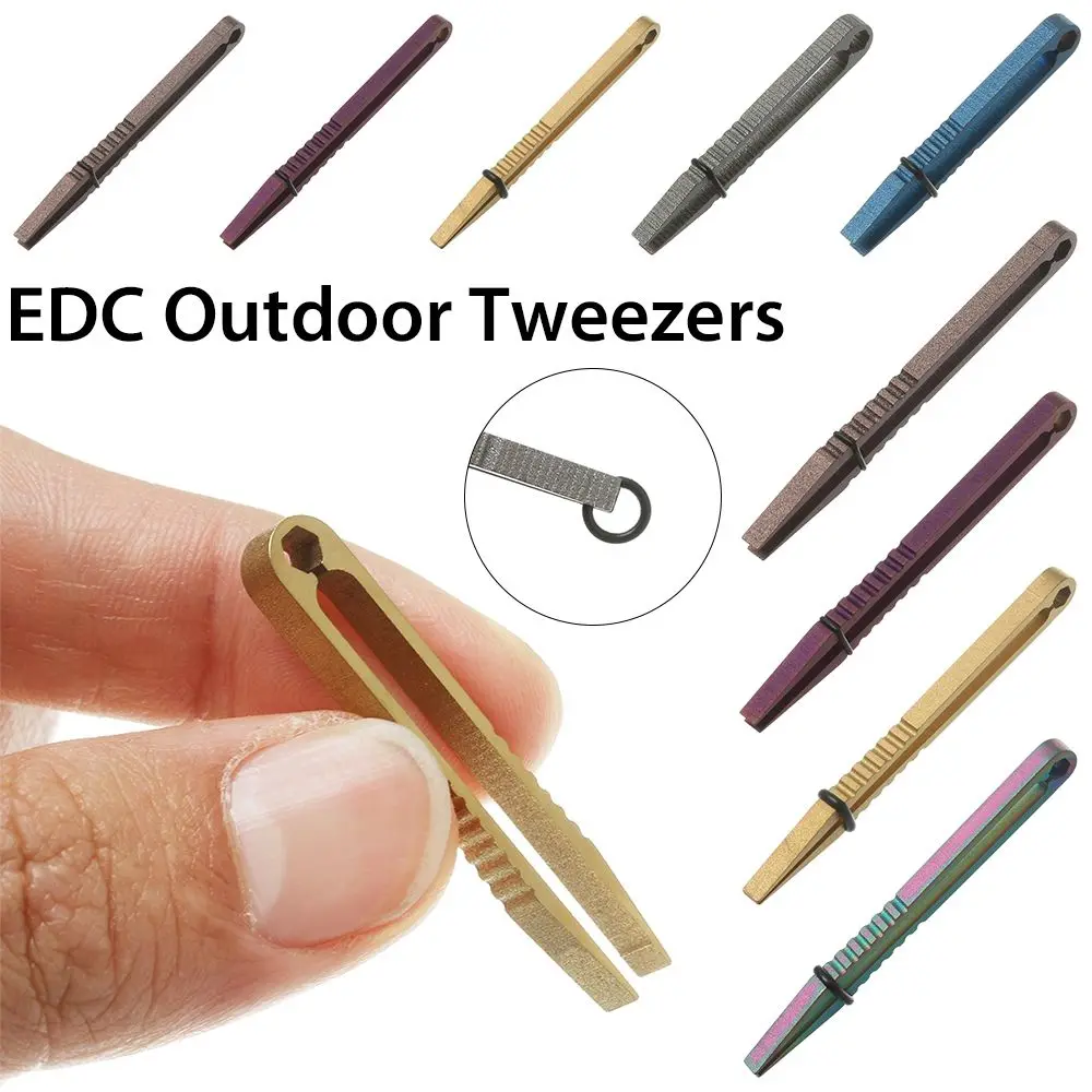 2 Sizes Professional Tweezers Maintenance Tool Pick Up Clamping EDC Multipurpose Gadget TC4 Clip Titanium Tweezer