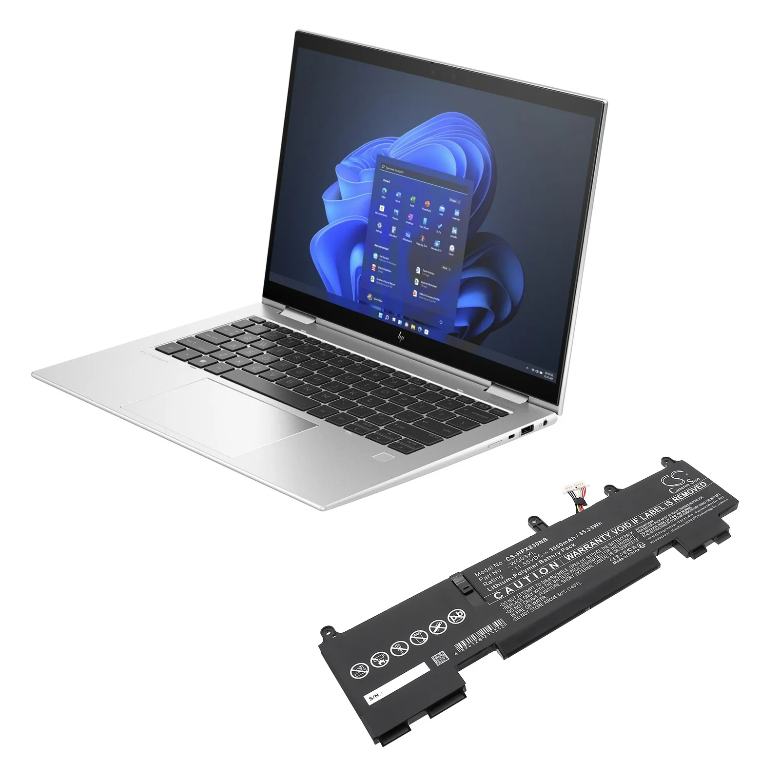 

Replacement 11.55V 3050mAh Battery WQ03XL TPN-IB0T for HP Elite X360 1040 14 G10 Elite X360 830 G10 Elitebook 835 13 Inch G10