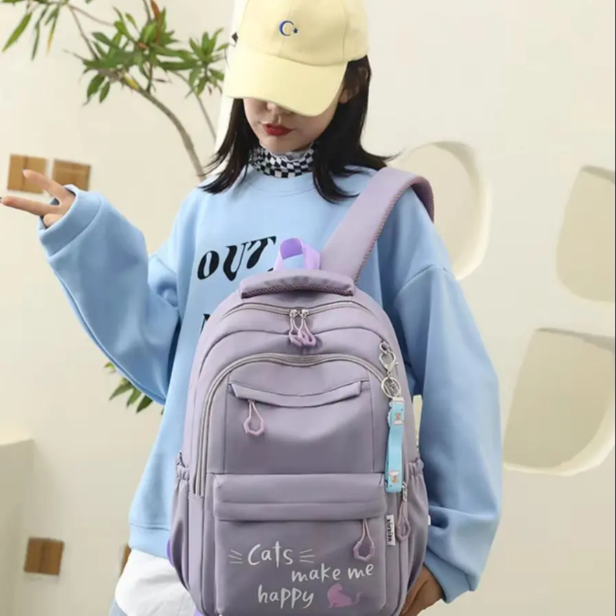 Women's Large Capacity Travel Backpack Lightweight Korean Version Niche Design Leisure Junior High School High School Elementary