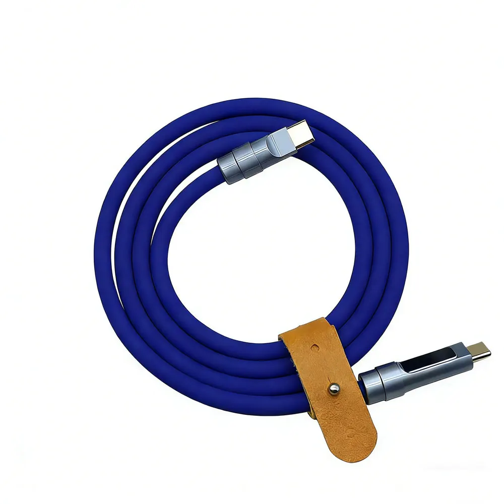 240W Digital Display Silicone Fast Charging Cable for Apple, PD, Android, Huawei, iPhone 16 Charging Type C to Type-C Data Cable