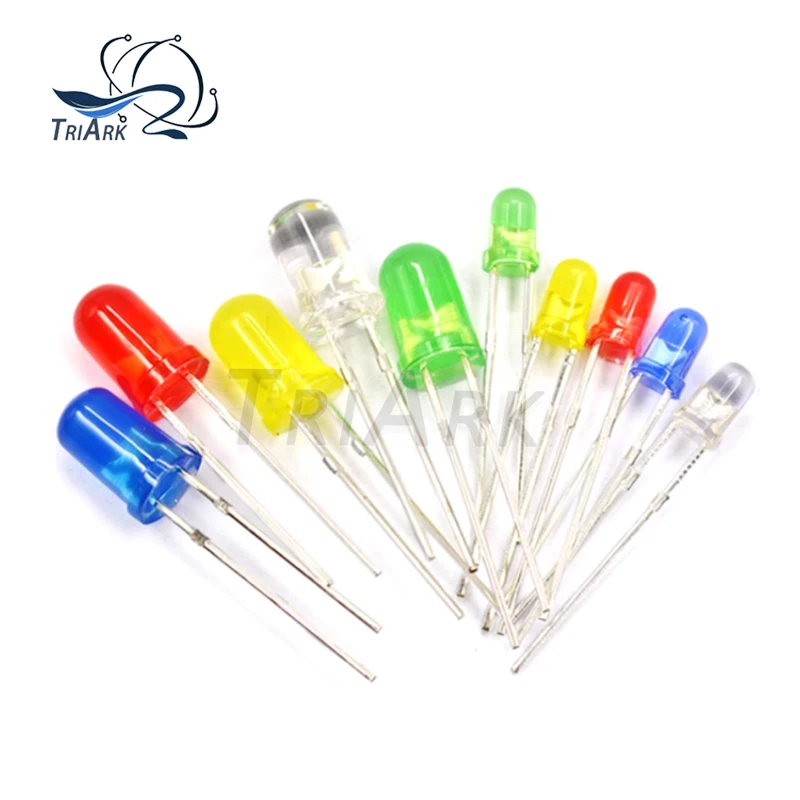 100pcs F3F5 LED Diode Kit 3/5mm white gules blue green yellow orange direct insertion experimental light bead component package