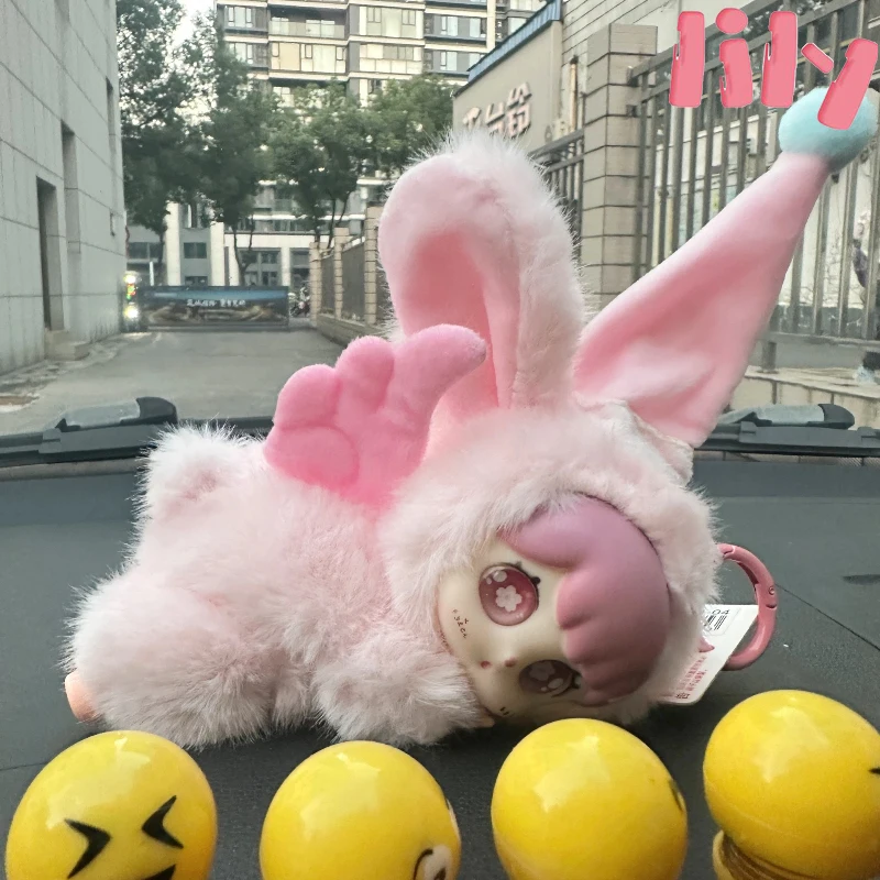 

Плюшевые игрушки, милые и забавные, спящая поза, длинные уши, кролик, европейская норка, плюшевая игрушка, подвеска, крылья, виниловое лицо, звезда, глаза, подарок