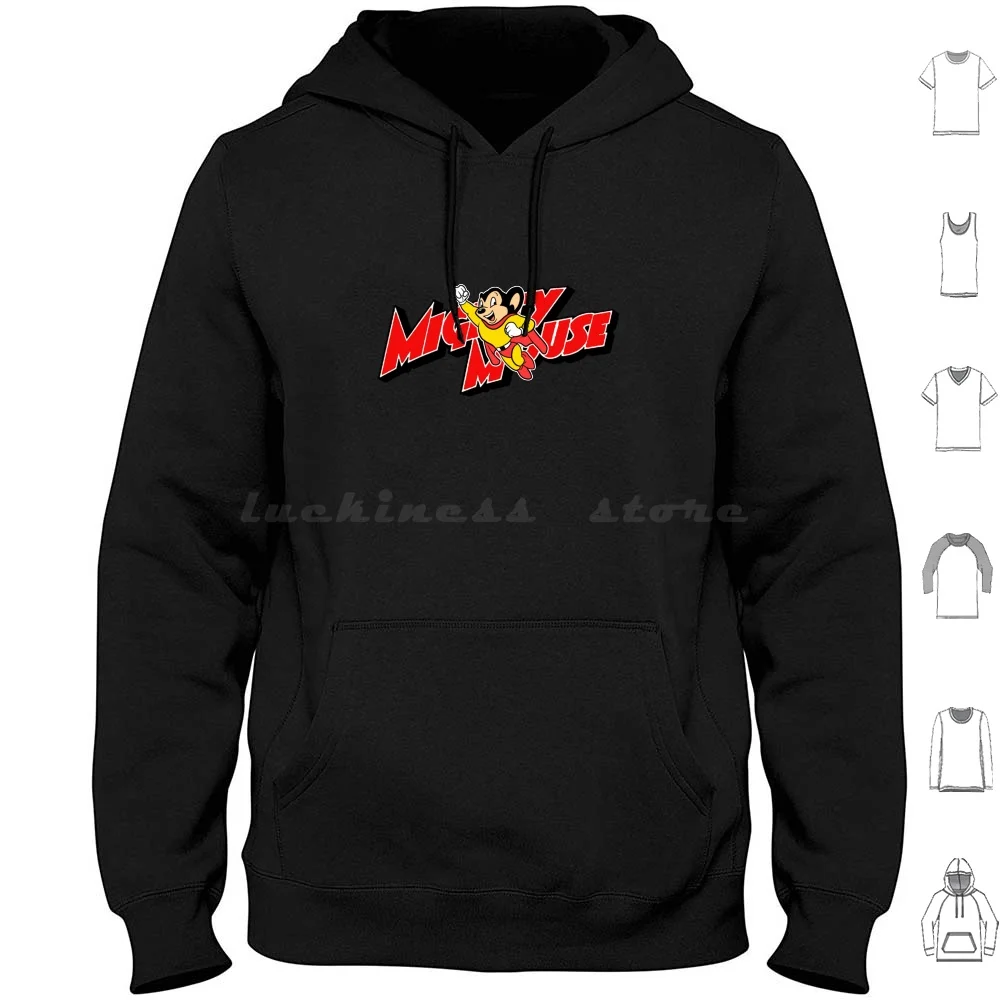Famous Quotes On Mighty Woman Mouse – Sweats à capuche élégants à manches longues avec citations célèbres sur Mighty Woman Mouse