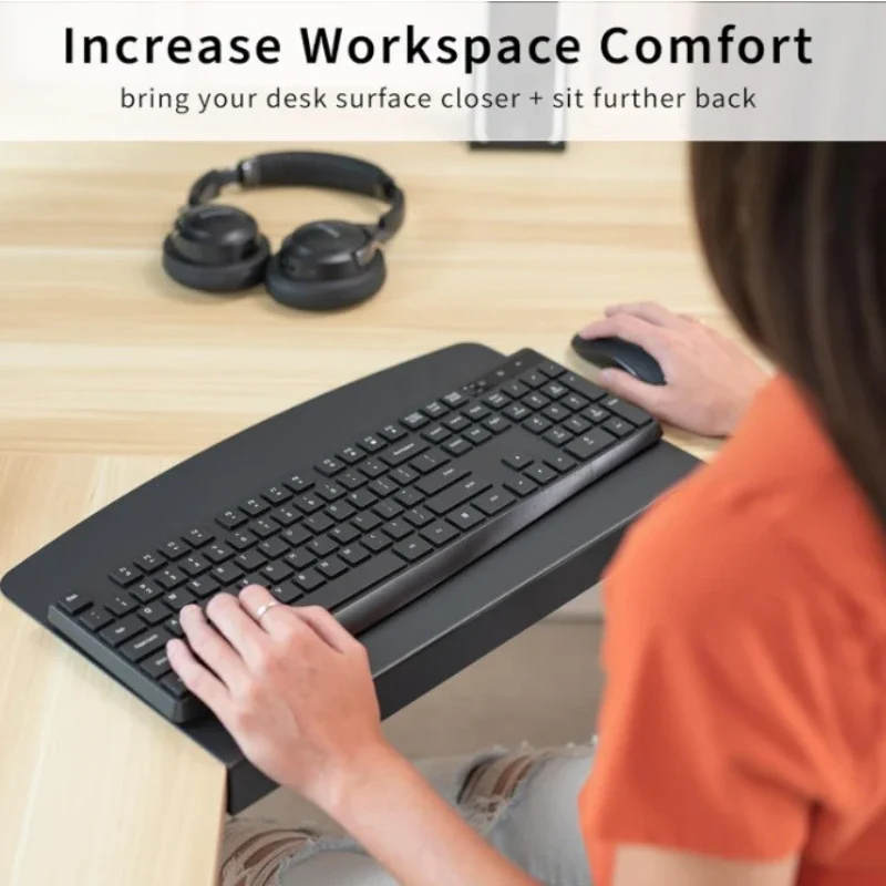 1PCS Corner Desk Connector Sleeve Plate L-Shaped/Corne Platform Extender Increase Keyboard/Mouse Space for Wooden/Steel Desks