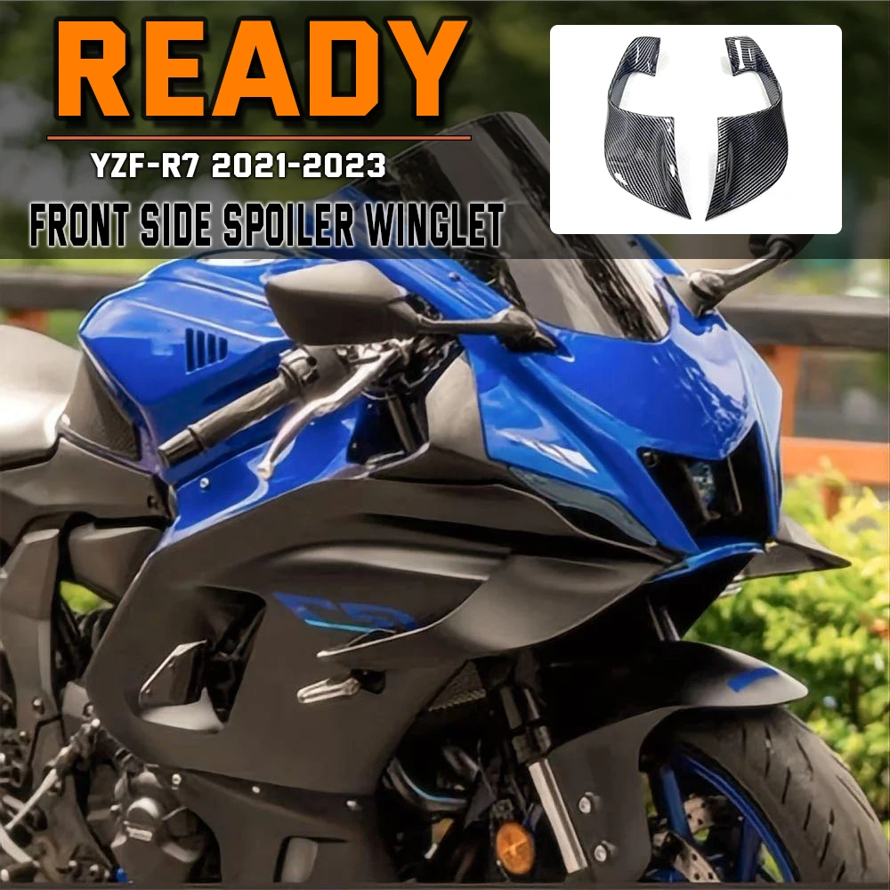 MTKRACING Deflector For YAMAHA YZF-R7 2021-2023 Motorcycle Front Side Spoiler Winglet Aerodynamic Wing ABS Black Spoilers Kit R7