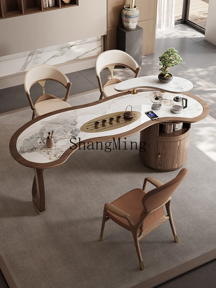 

CL solid wood tea table, high-end, office making integration, new Chinese curved Song Dynasty aesthetic