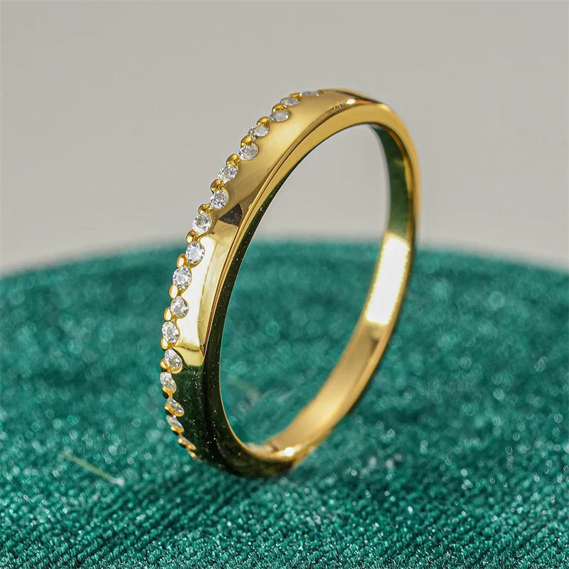 100% Moissanite Ring Matching Wedding Diamond Band for Women 925 Sterling Silver Female Single Tail Ring