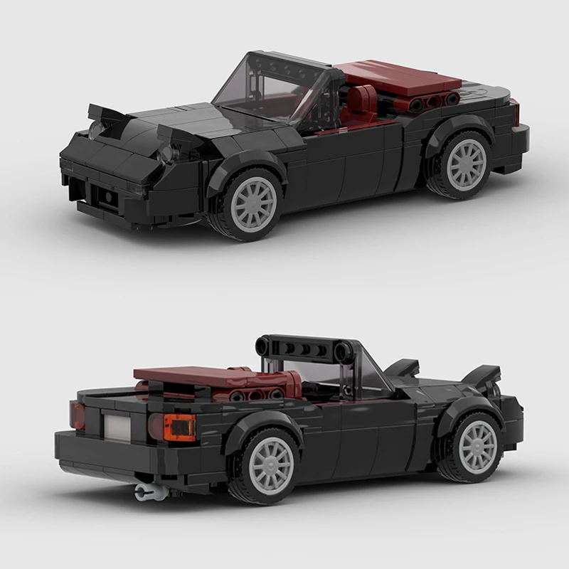 MOC كابريو سيارات مفتوحة مدينة الرياضة المتسابقين Runabout اللبنات الطوب سيارة خارقة ألعاب أطفال هدية كابريوليه