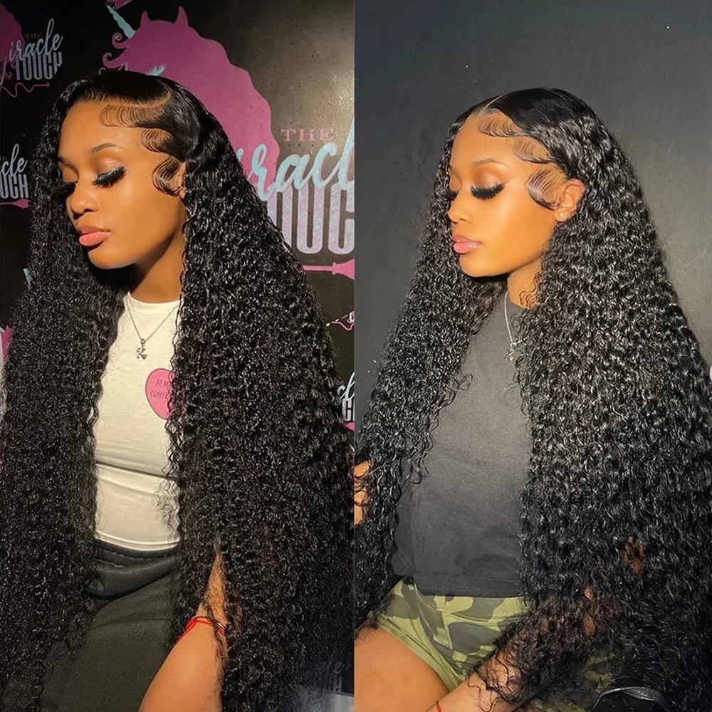 

32 Inch Water Wave 13x4 HD Lace Front Wigs Human Hair 200 Density Lace Frontal Wig Human Hair Pre Plucked with Baby Hair