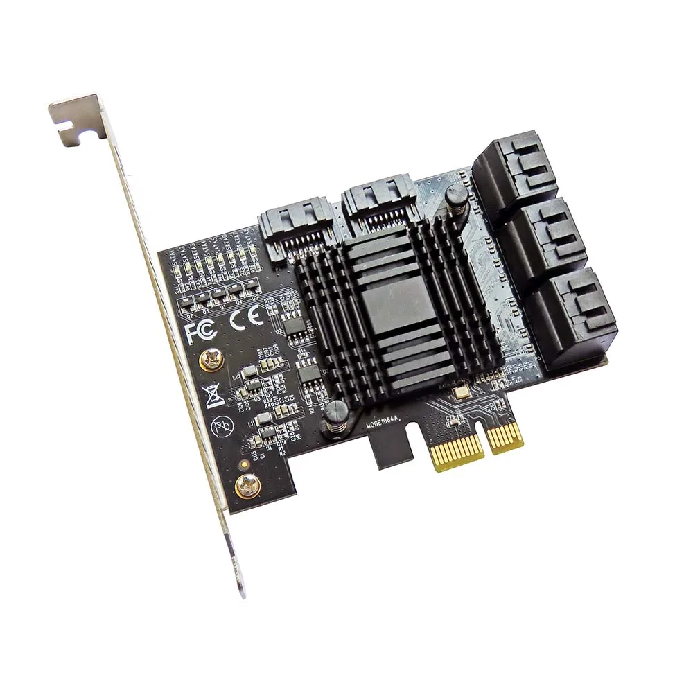 8-портовая карта адаптера SATA 3.0 Интерфейс PCIe X1 JMB575 — расширение памяти для настольных компьютеров