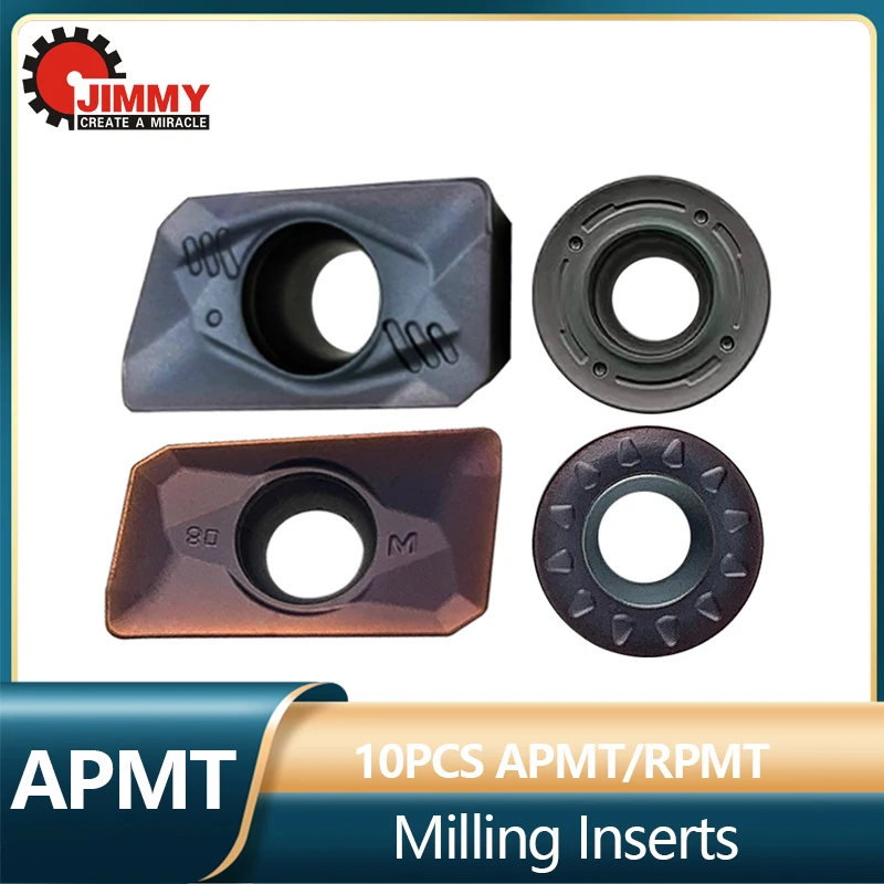 

10pcs APMT1135 APMT1604 RPMT1204 RPMW1003 Tungsten Steel Milling Insert Carbide Milling Inserts CNC Lathe Tools
