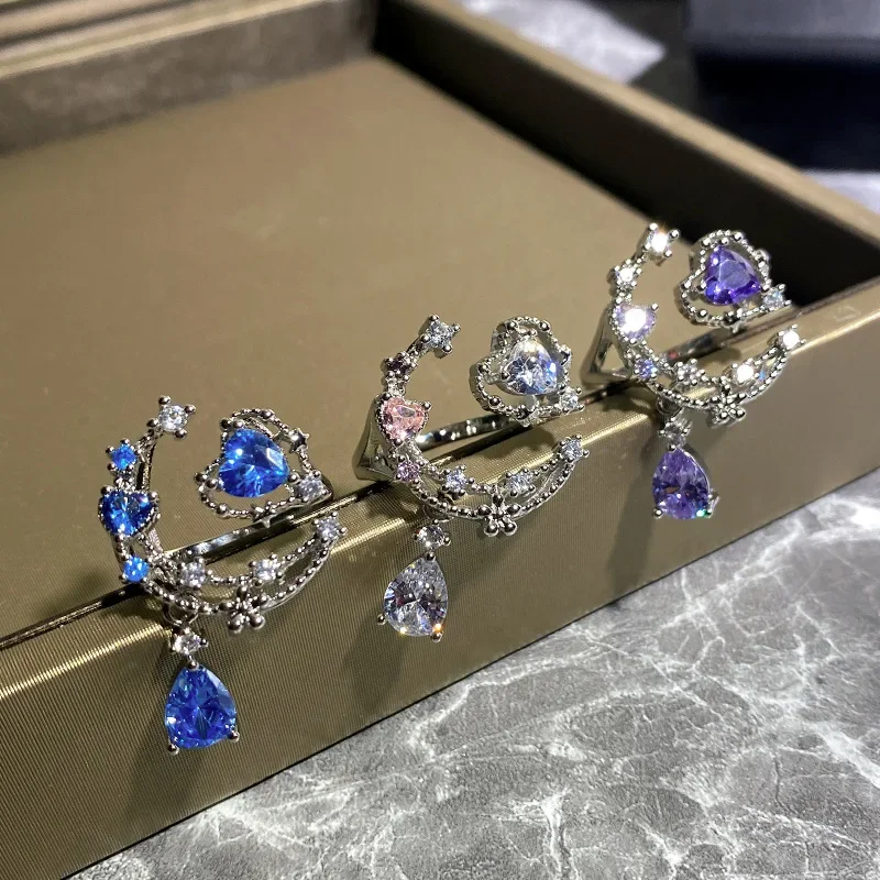 MDLFES Moiss1n الماس نمط الزبرجد القلب الدائري الحلو كول هوت كوتور المد كول نهاية مفتوحة مؤشر الدائري #1