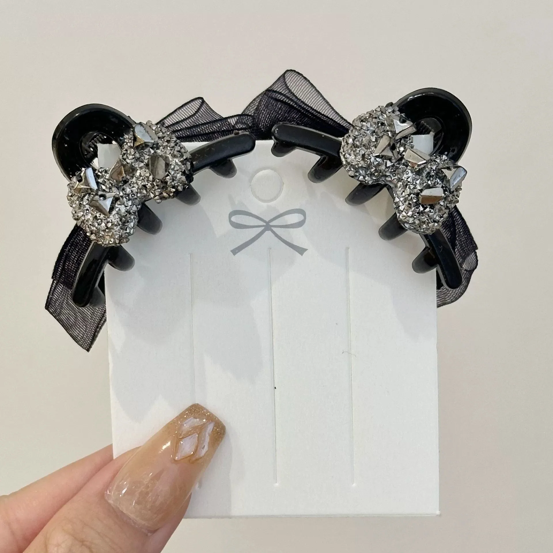 2 Stücke Frauen Kleine Schleife Haarklammern Süße Prinzessin Kopfbedeckung Fransen Haarspangen Haarspangen für Mädchen Mode Haarschmuck – Detail 4
