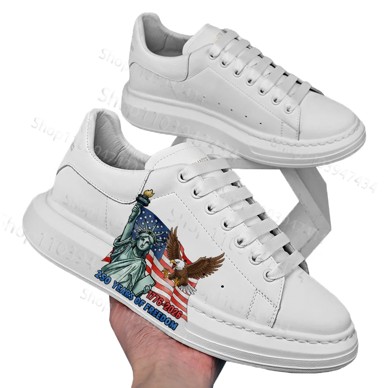 

Teenager American Independence Day Patriotic Print Casual Shoes Hot Selling Man Woman Lightweight Tennis Shoes Size 28-39