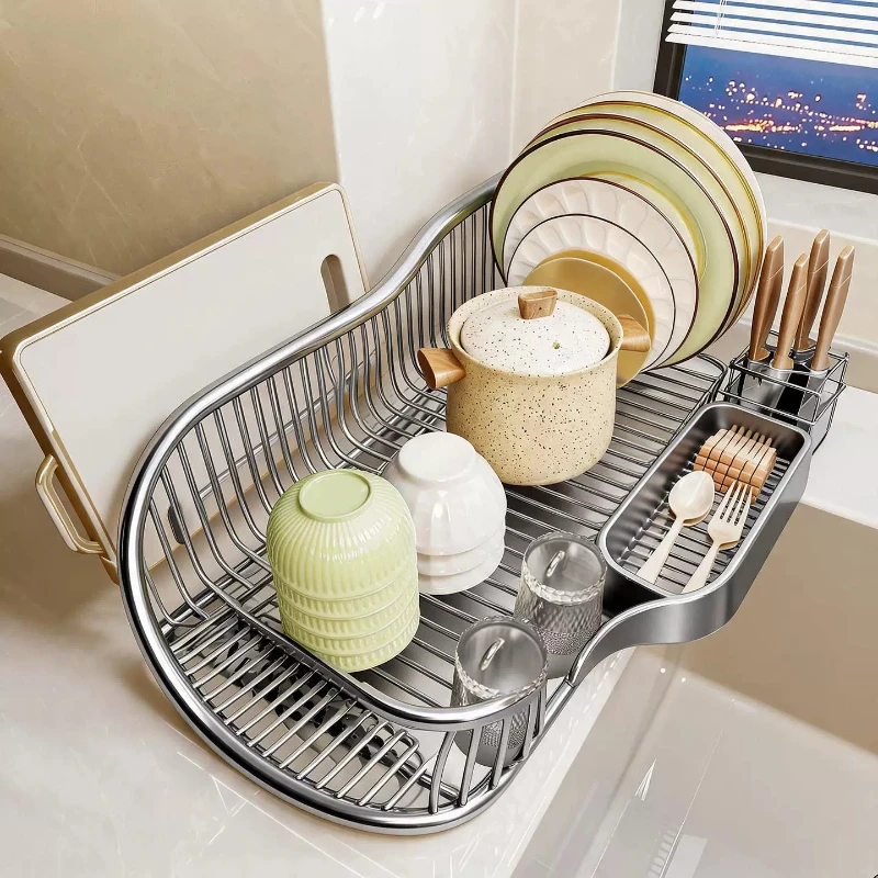 Sink Apartments Utensils Rack Drying Display Shelving Corner Gadgets Holder Metal Room-specific Casa E Cozinha House Accessories