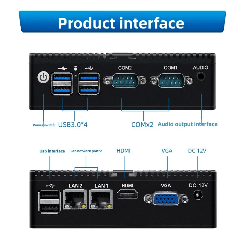 New Mini Industrial Computer Dual Network Serial Intel Celeron J4125 Quad-Core Processor DDR3 SSD Embedded N2840 J1900 Micro AU