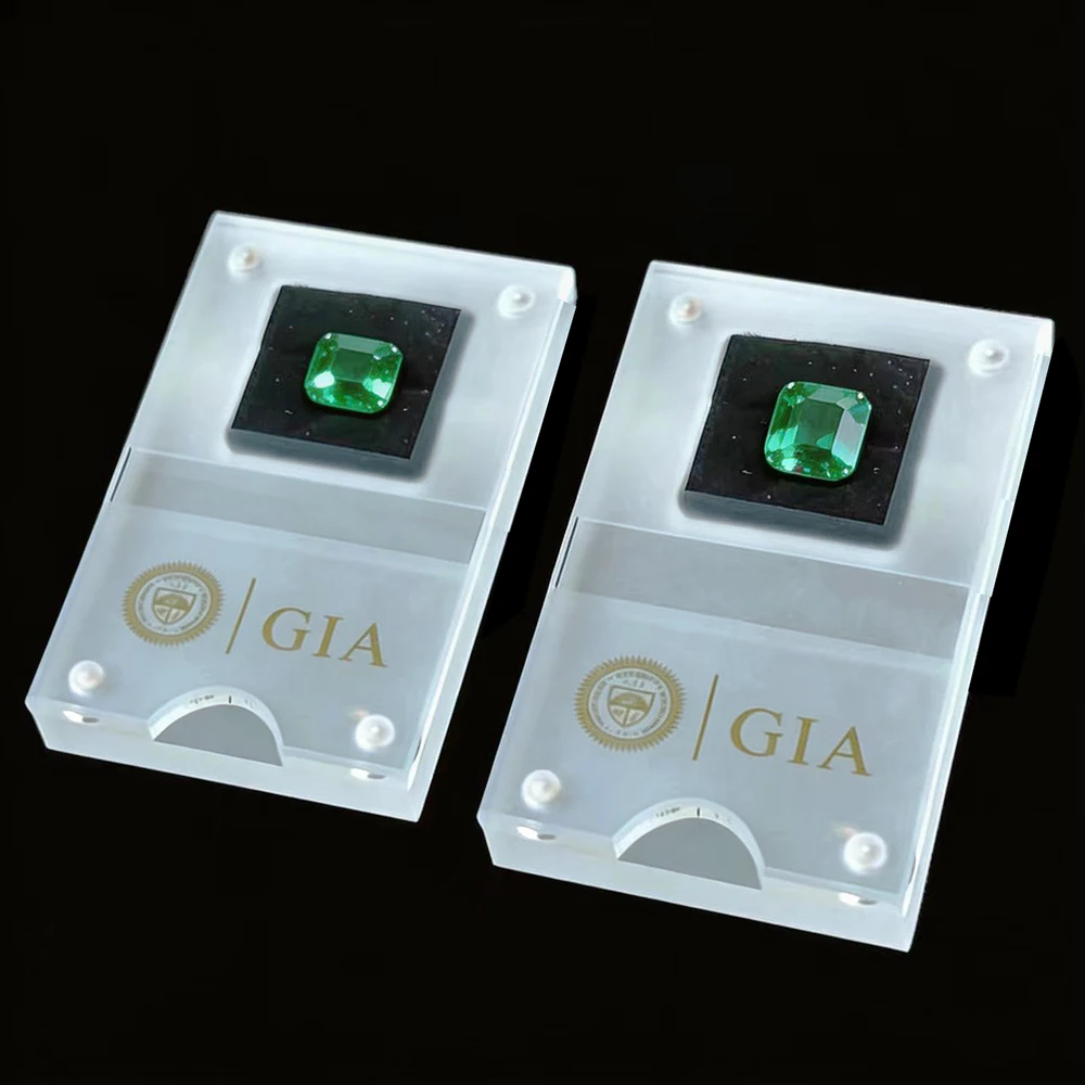

2Pcs Loose Diamond Storage Box Gems Display Case Stone Organizer GIA Gemstone Gift Package Box Transparent IGI Rhinestone Boxes