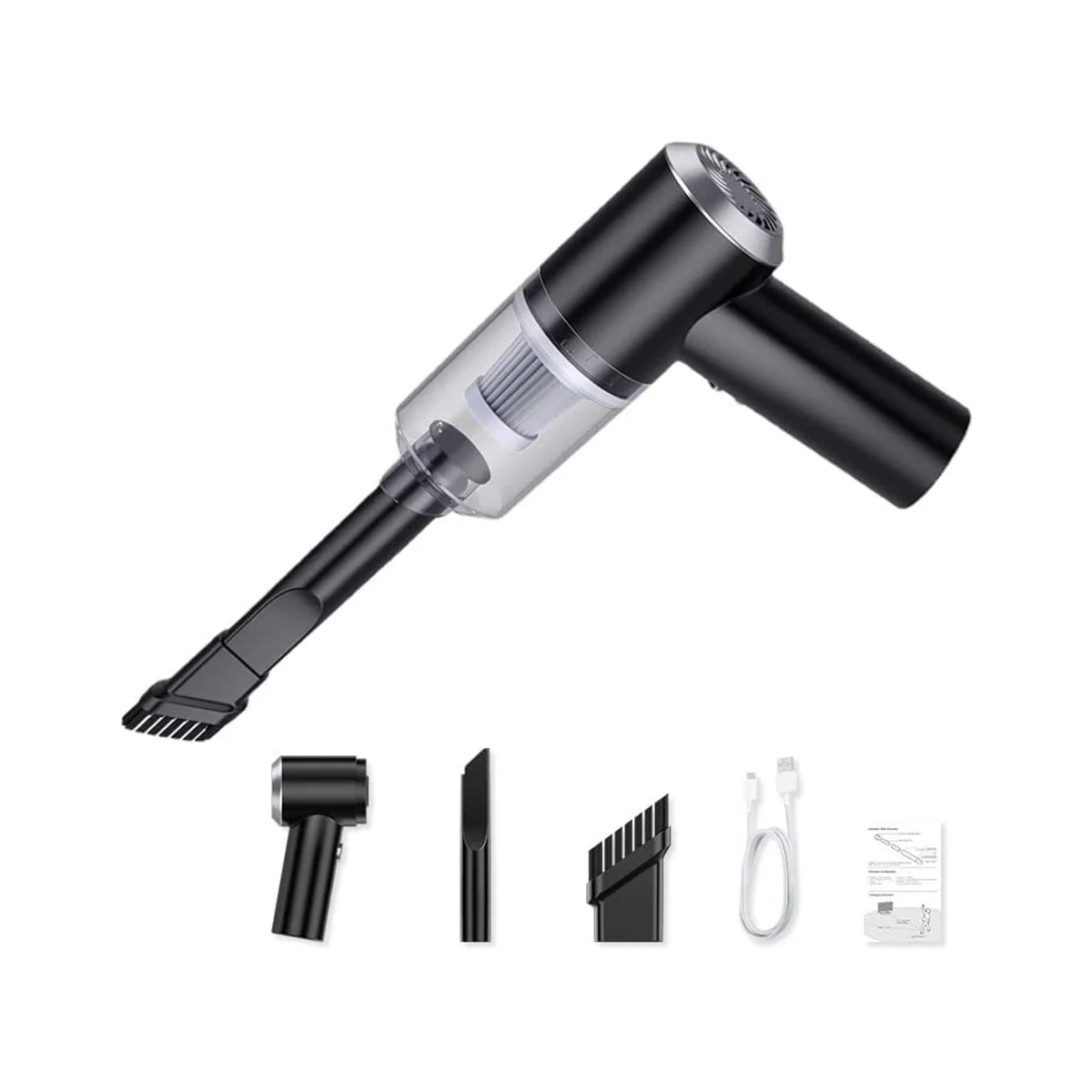 Беспроводной ручной автомобильный пылесос с сильным всасыванием, автомобильный пылесос, беспроводной перезаряжаемый, портативный пылесос, черный