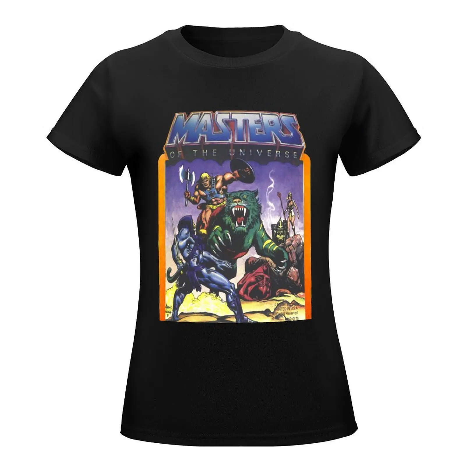 He-Man Masters of the Universe Battle Scene with Skeletor T-Shirt graphics kawaii clothes sublime workout t shirts for Women