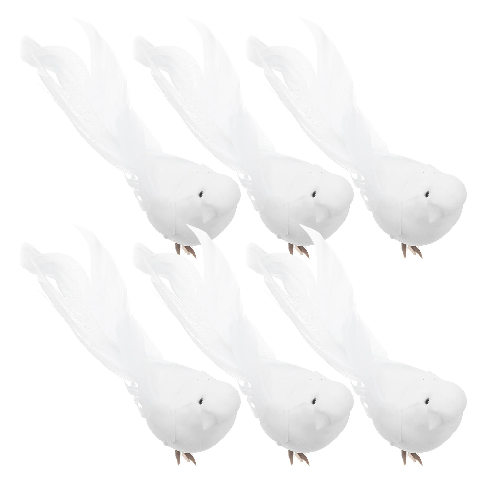 

6Pcs Decorative Artificial White Doves for Wedding Anniversary Christmas Tree Crafts Lightweight Pigeon Ornaments Realistic