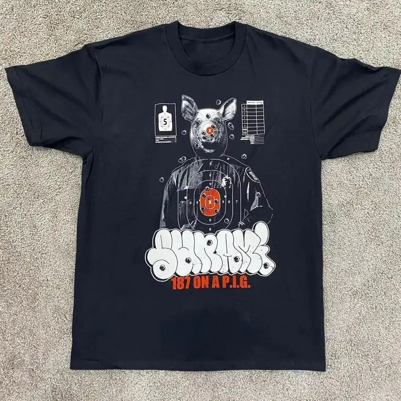 Sunami 187 On A P I G Classic Cotton Black All Size T Shirt